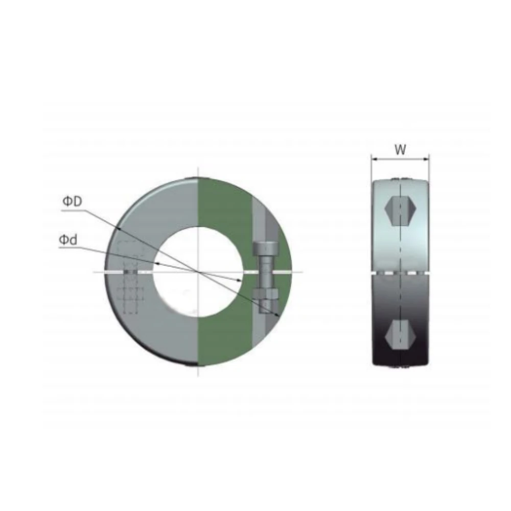 Разрезные установочные кольца EF19.H70 — схема №1