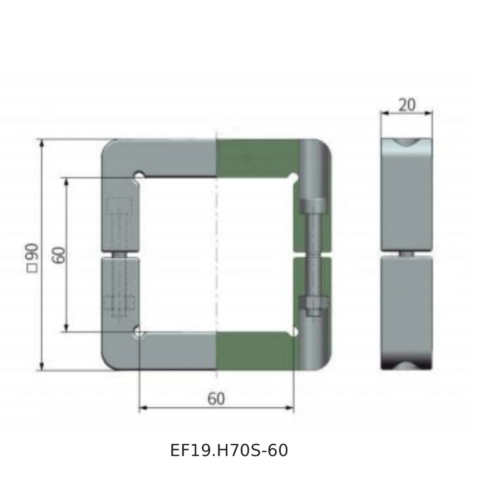Разрезные установочные кольца EF19.H70S — схема №3