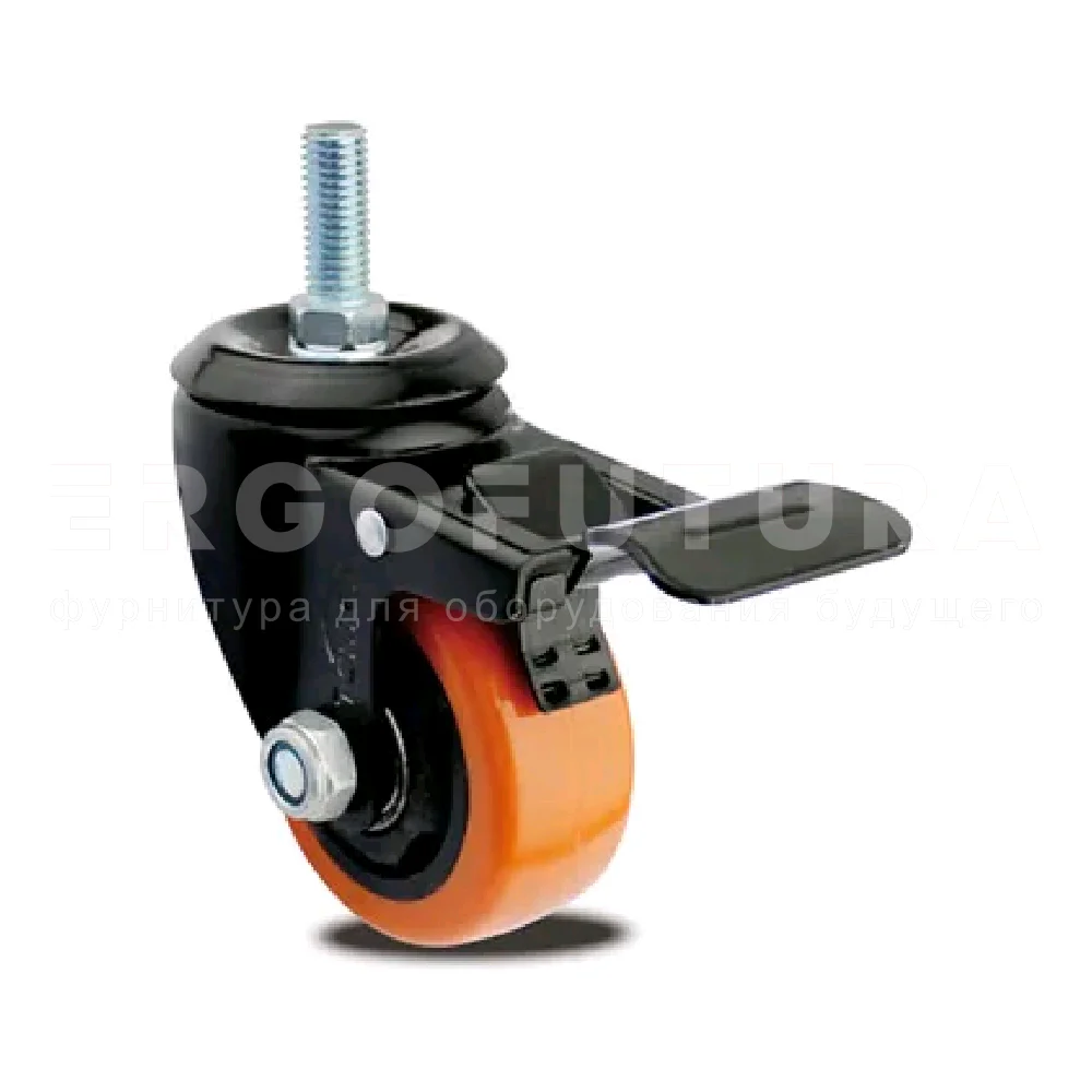 Товар: Колеса с поворотным кронштейном и тормозом EF17.SK6-ZZ75