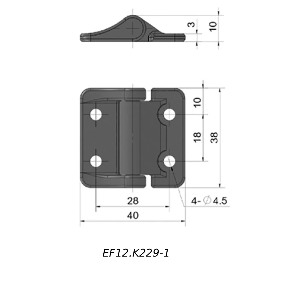 Петли с регулируемым моментом силы EF12.K229 — схема №1