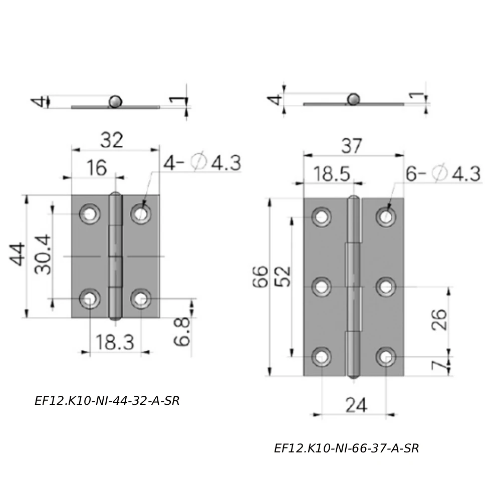 Петли EF12.K10 — схема №1