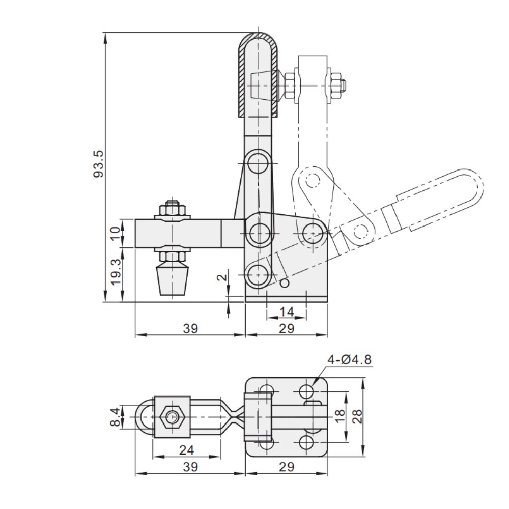 Вертикальные прижимы EF14.WDC102 — схема №1