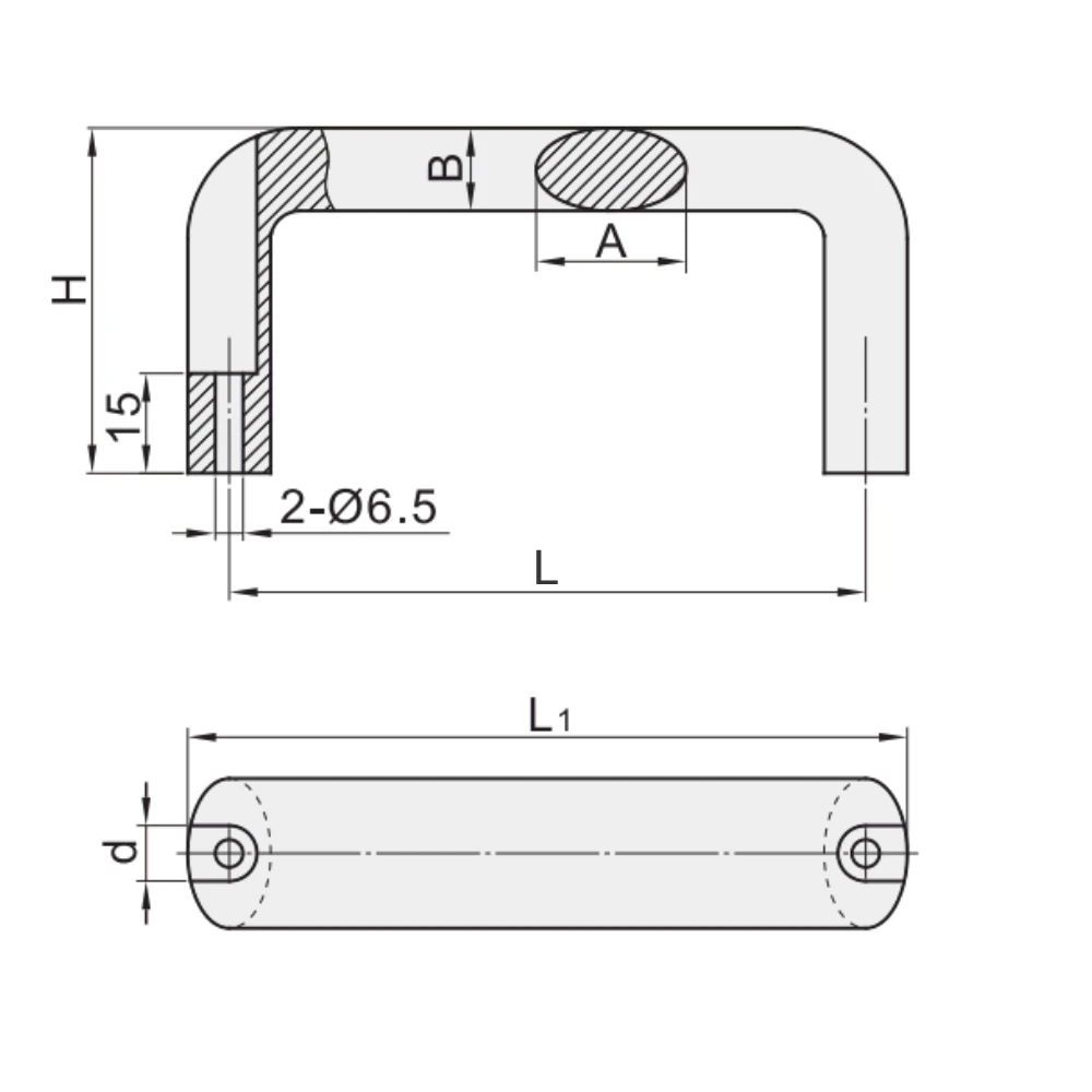 П-образные ручки для ящиков и шкафов EF04.XAG51-52 — схема №1