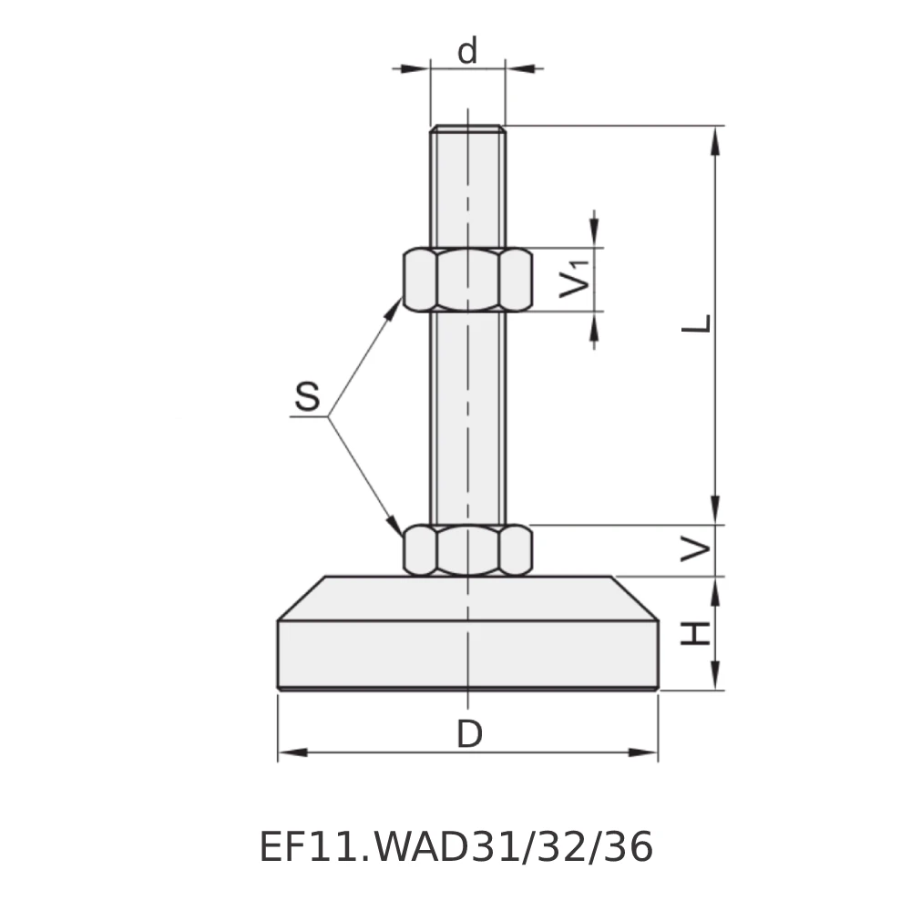 Регулируемые опоры EF11.WAD31-46 — схема №1