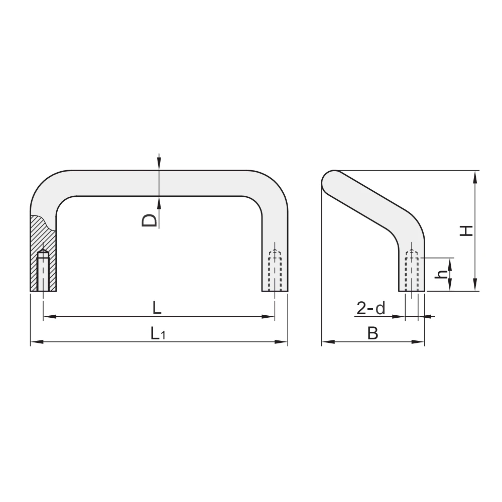 П-образные ручки для ящиков и шкафов EF04.XAF51-62 — схема №1