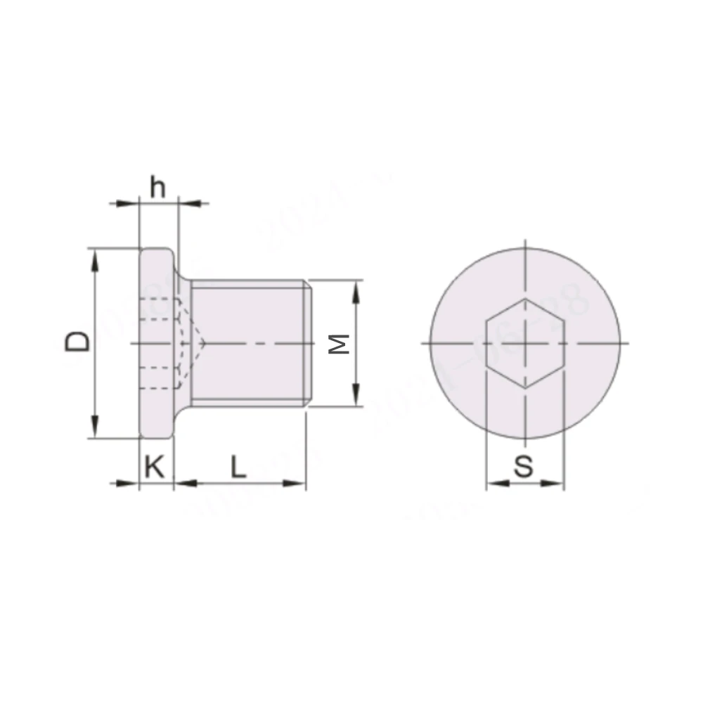 Резьбовые заглушки EF15.TAY40 — схема №1