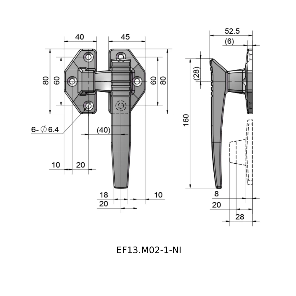 Ручки прижимного типа EF13.M02 — схема №1
