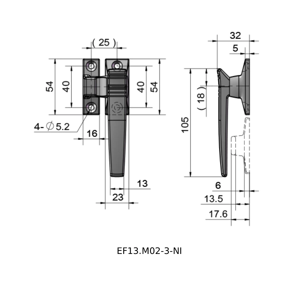 Ручки прижимного типа EF13.M02 — схема №3