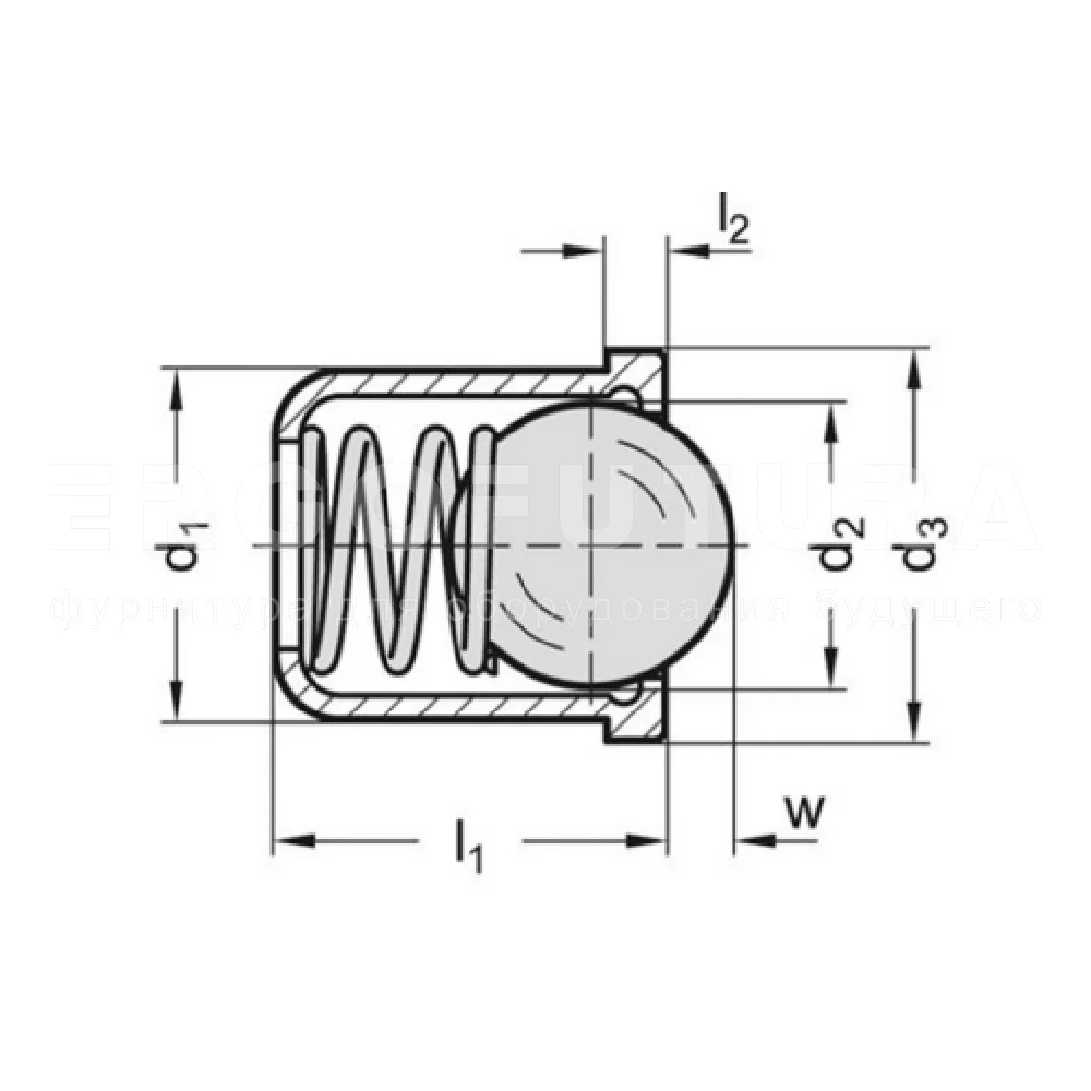 Фиксаторы пружинные EF08.KV410-NI — схема №1