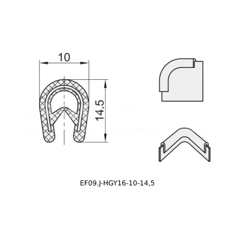 Уплотнительные профили для защиты кромок EF09.J-HGY16-17 — схема №1